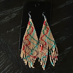 Colorful Beaded Dangle Earrings